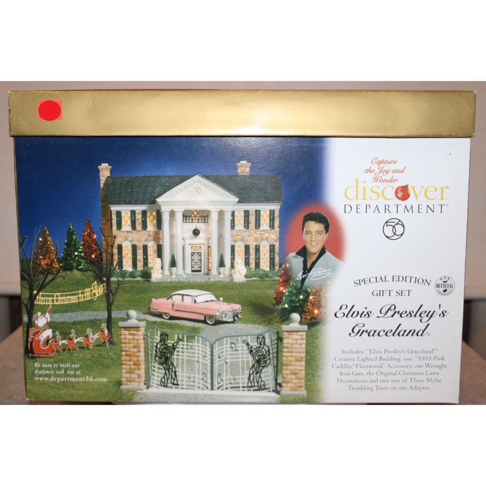 Dept 56 Snow Village - Elvis Presley's Graceland SPECIAL EDITION Gift Set